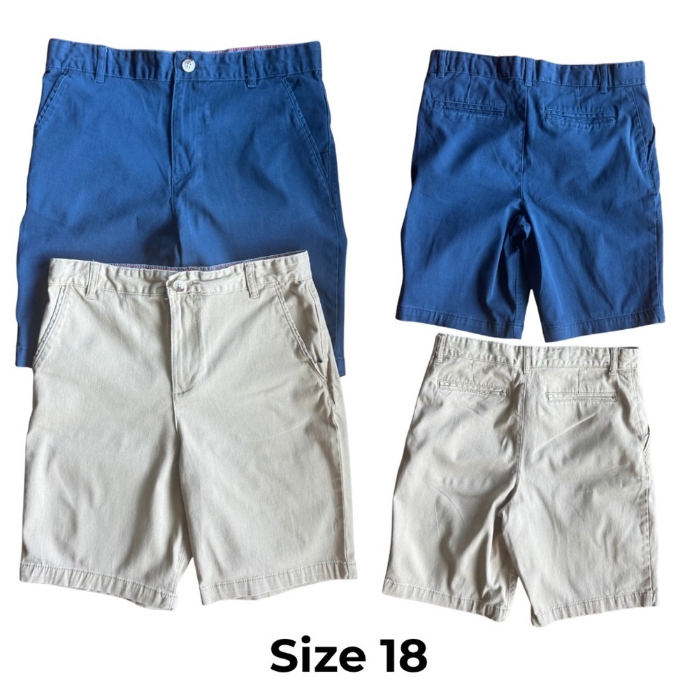 Wonder Nation Youth Shorts Bundle Khaki Blue Navy YXXL 18 school uniform summer - Picture 3 of 9